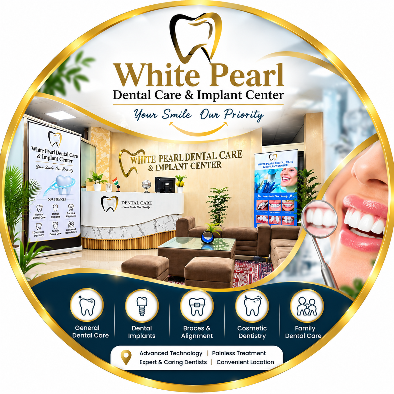 White Pearl Dental Care & Implant Center – Main Branch logo