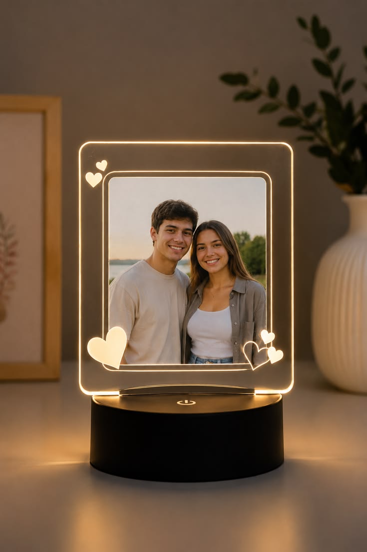 Personalized Couple Photo LED Night Light