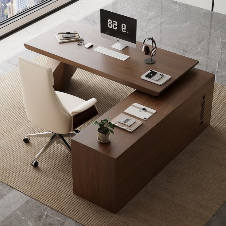 Modern L-Shaped Executive Desk