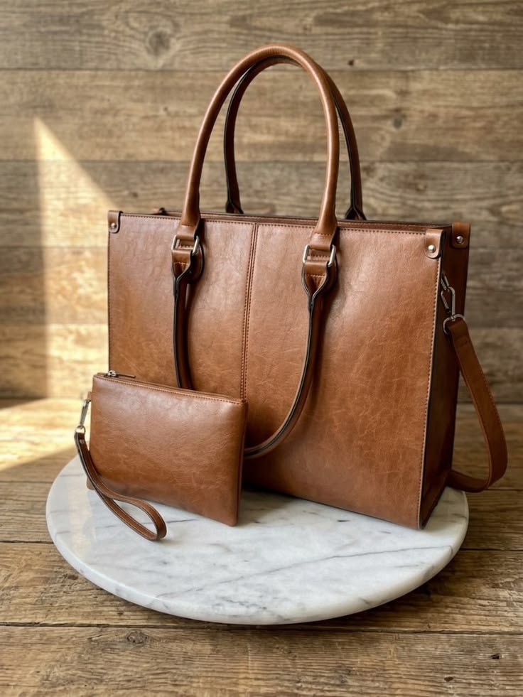 Faux Leather Work Bag