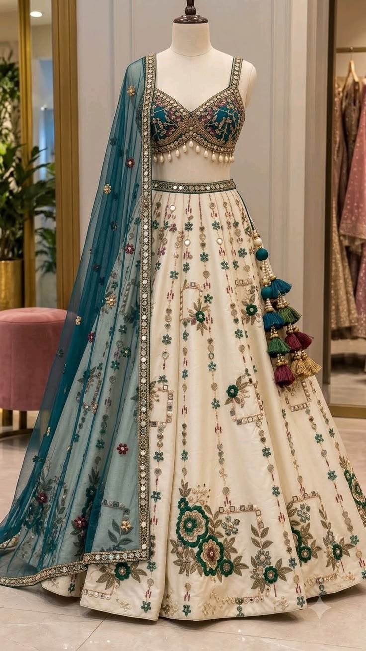 Mirror work lehenga